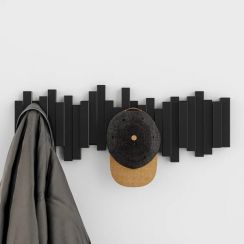 4Pcs Plastic Wall Mount 5 Hooks Wall Hanger