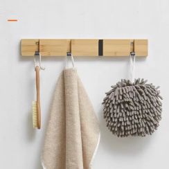 6Pcs Vintage Wall Mounted Wooden Metal Clothes Hooks